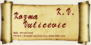 Kozma Vulićević vizit kartica